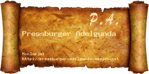 Pressburger Adelgunda névjegykártya